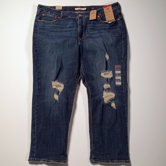 Levi's Denim - Levi's Boyfriend Hypersoft Mid Rise Tapered Leg 20W S Dark Blue Denim Jeans